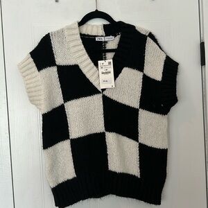 Zara Checkered Sweater Vest